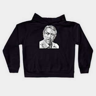 Anthony Quinn Portrait illustration in Grayscale Kids Hoodie